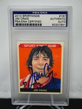 JIM CRAIG 2010 SPORTKINGS PSA AUTHENTIC HARD SIGNED AUTO *15172