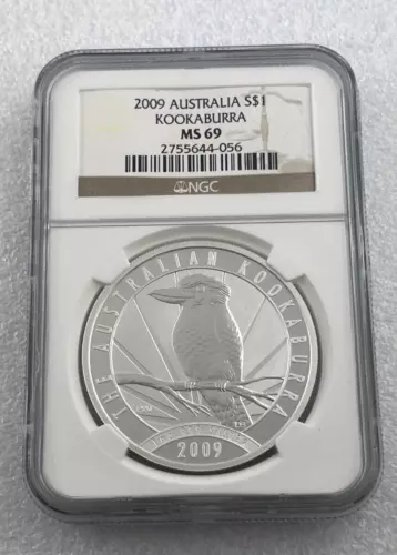 2009 Australia Kookaburra 1oz Silver $1 Professionally Graded NGC MS69