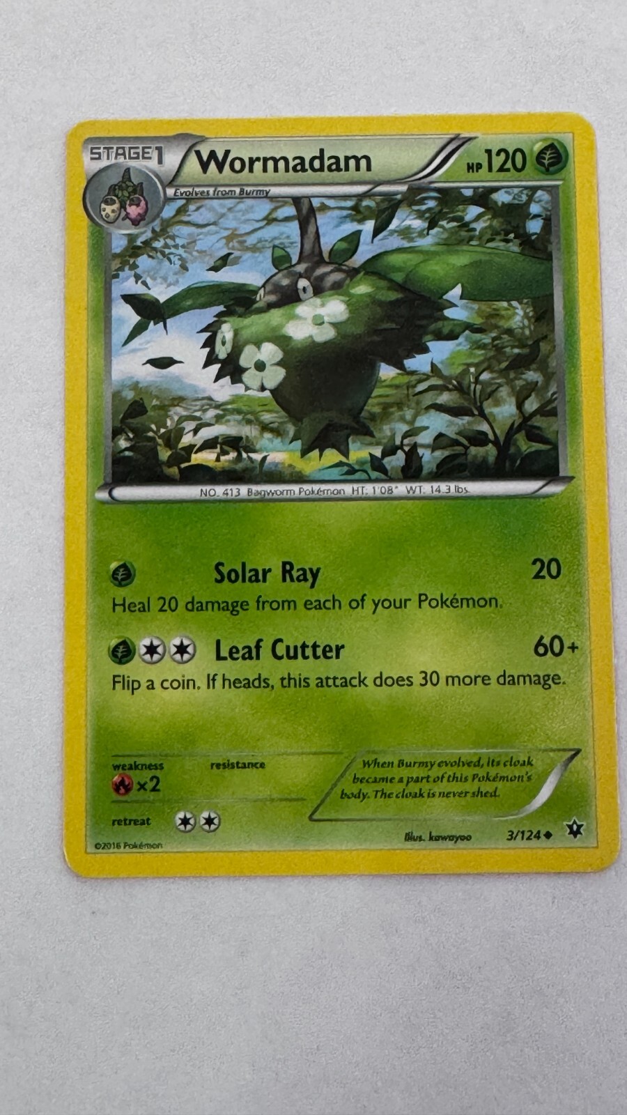 Wormadam 3/124 - Fates Collide - Uncommon - Pokémon Card - 2016 - NM