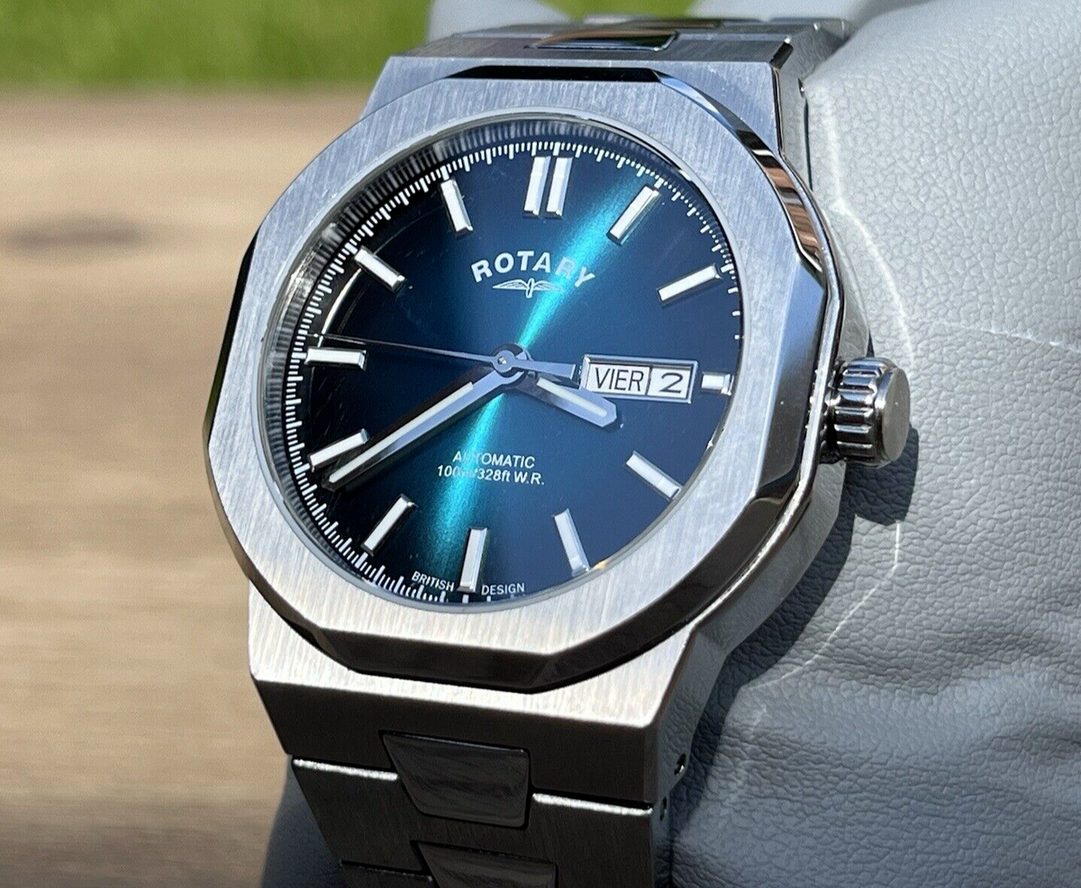ROTARY GB05490/73 MENS REGENT SPORTS AUTOMATIC TEAL SUNRAY FUME