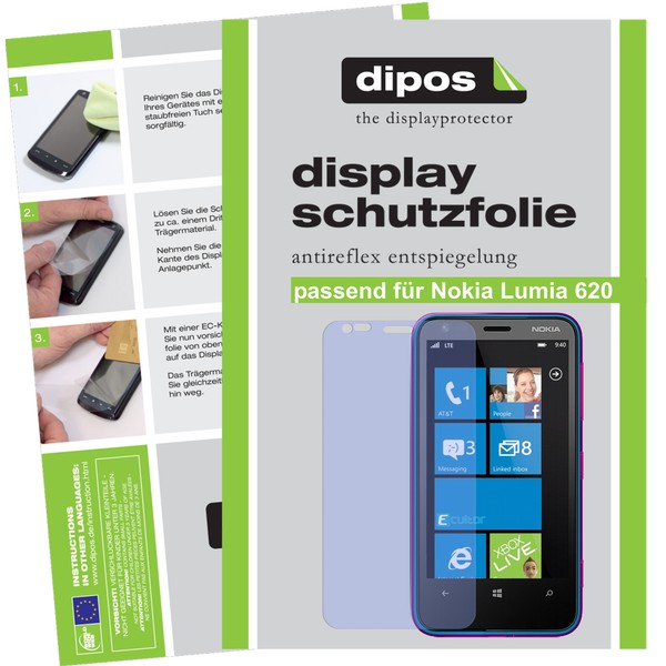 2X Schutzfolie FüR Nokia Lumia 620 Matt Displayschutzfolie Folie Antireflex-image