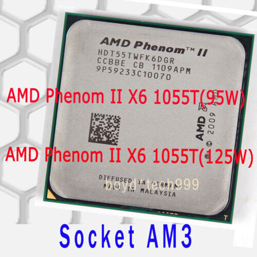 AMD Phenom II X6 1055T CPU 2,8 GHz/6M/667 MHz (95W/125W) Sockel AM3 Prozessor - Bild 1 von 4