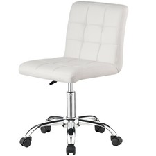 Modern Office Chair Computer Desk Small Adjustable PU Leather Swivel Fabric Home