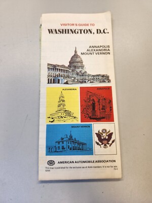 Vintage AAA Road Map Washington DC 
