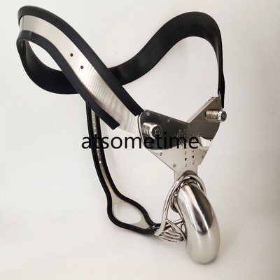 EMCC Male Stainless Steel Chastity Belt Panties Device Single Double Cable Cage