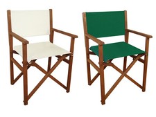 Tre varianti di sedia regista in solido faggio scuro V-10-100