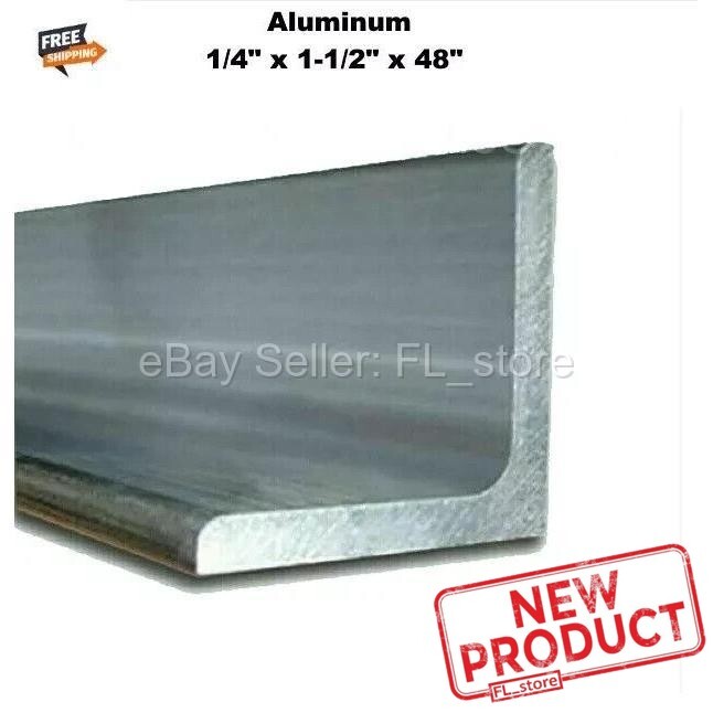 1/4" x 1-1/2" x 4 Feet Aluminum Angle Unpolished Alloy 6061 90 Degrees Stock NEW