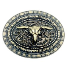 Longhorn Cow Men's Belt Buckle Western Cowboy Native American CW-27-G 
