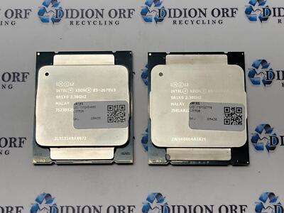 Set of 2 INTEL Xeon E5-2670 V3 SR1XS 2.50 GHz 30 MB SmartCache 120 W SKU 13657