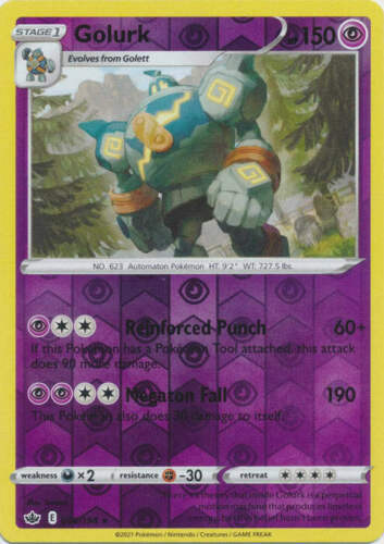 Pokemon - Golurk - 066/198 - Reverse Holo Rare - Chilling Reign - NM/M