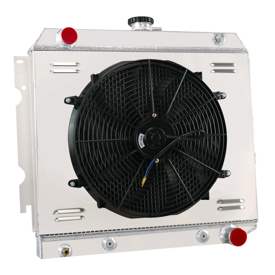 3 Row Radiator+Shroud Fan For Dodge Charger/Coronet/Plymouth Satellite 1968-1972 Foto 2 de 4