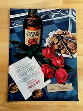 1950 Print Ad Four Roses Whiskey 10"x14"