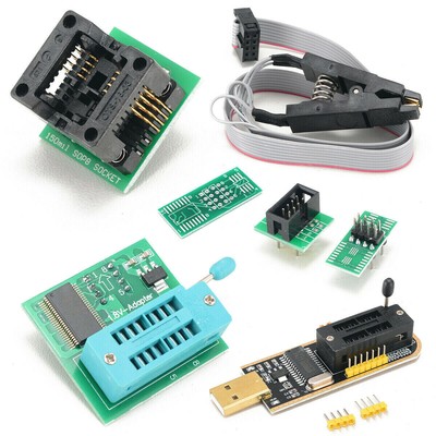 CH341A Programmiergerät Komplettset USB + SOP8 Clip +1.8V Adapter + SOP8 Adapter
