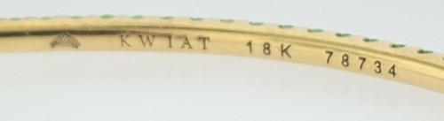 KWIAT SIGNED ~ TSAVORITES 2.30 Carats 18Kt Yellow Gold Stackable Bangle Bracelet - Picture 4 of 8