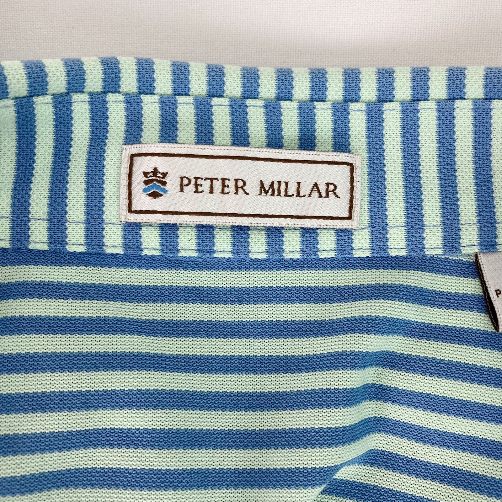Peter Millar Striped Performance Jersey Polo Medi… - image 9