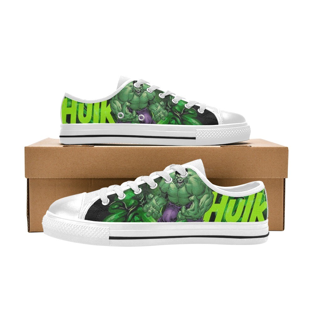 Tenis Hulk Para NiÃ±os Hulk Custom Canvas Sneakers Low Top Shoes