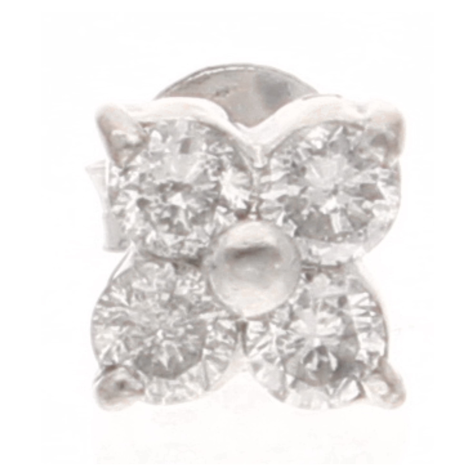 9Carat White Gold 0.25ct Diamond Single Gents Stud Earring (6x6mm)