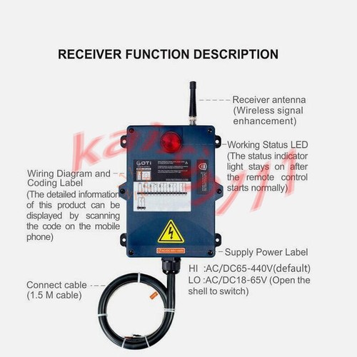 NUOVO GOTi GT-LS10 Gru Radiocomando Industriale Wireless Lift Controller - Foto 13 di 25