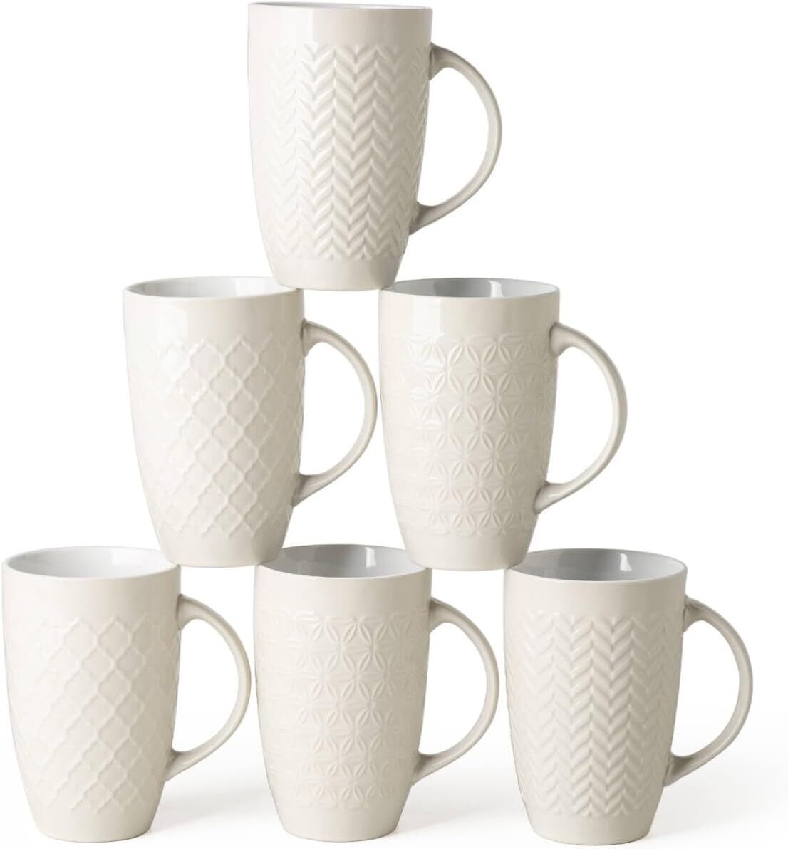 Oversized Coffee Mug Set (Pack of 6), 20 oz Ceramic Tall Coffee Mug Set
