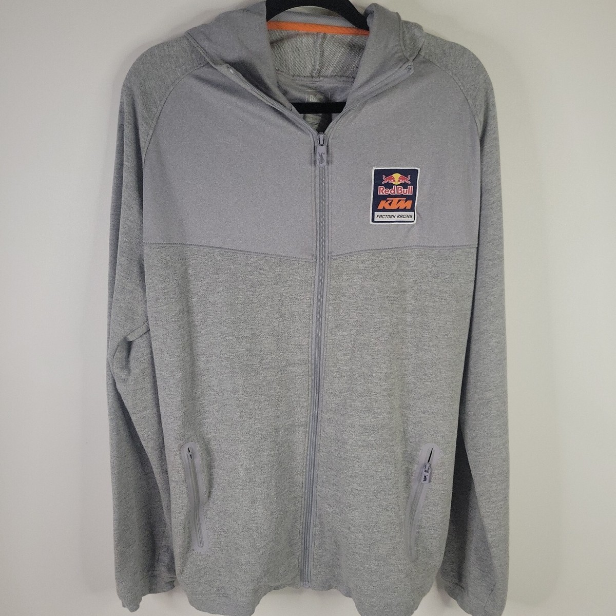 Red Bull KTM Factory Racing Team Full Zip Hoodie Size XXL 2XL Gray
