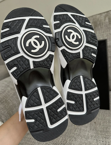 size 40EU NEW CHANEL Mesh Suede Calfskin Grained Womens CC Sneaker w/Receipt - Picture 18 of 20