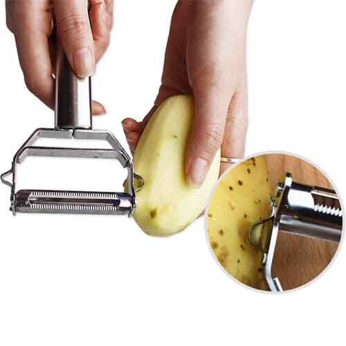 Pelapatate Professionale Con Lama In Acciaio Inox - Sbuccia Frutta E Verdura Con Facilità - Foto 3