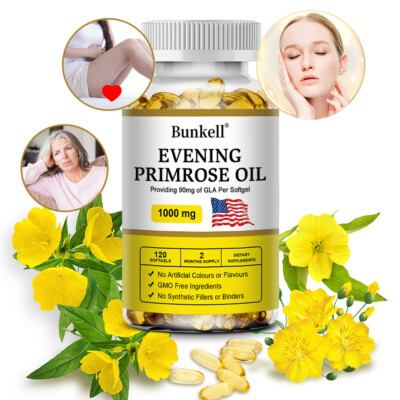 Evening primrose oil Capsules 1000MG, containing GLA - anti-aging and whitening