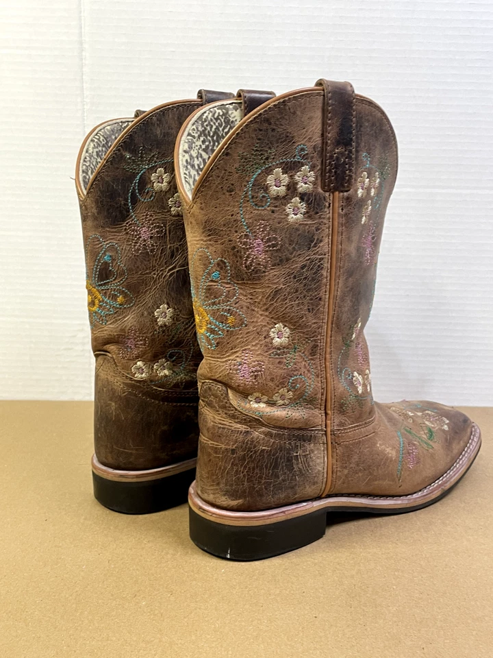 Smoky Mountain Boots Women’s Size 5 R Floral Brown Embroidered Square Toe 3843Y - Image 4 of 4