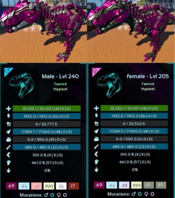 Ark Survival Ascended PVE HIGH LEVEL TEK REX PAIR XBOX/PC/PS5