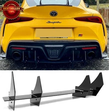 Gloss Black Rear Bumper Winglet Splitter Diffuser Fin For 19-Up Supra GR A90 A91