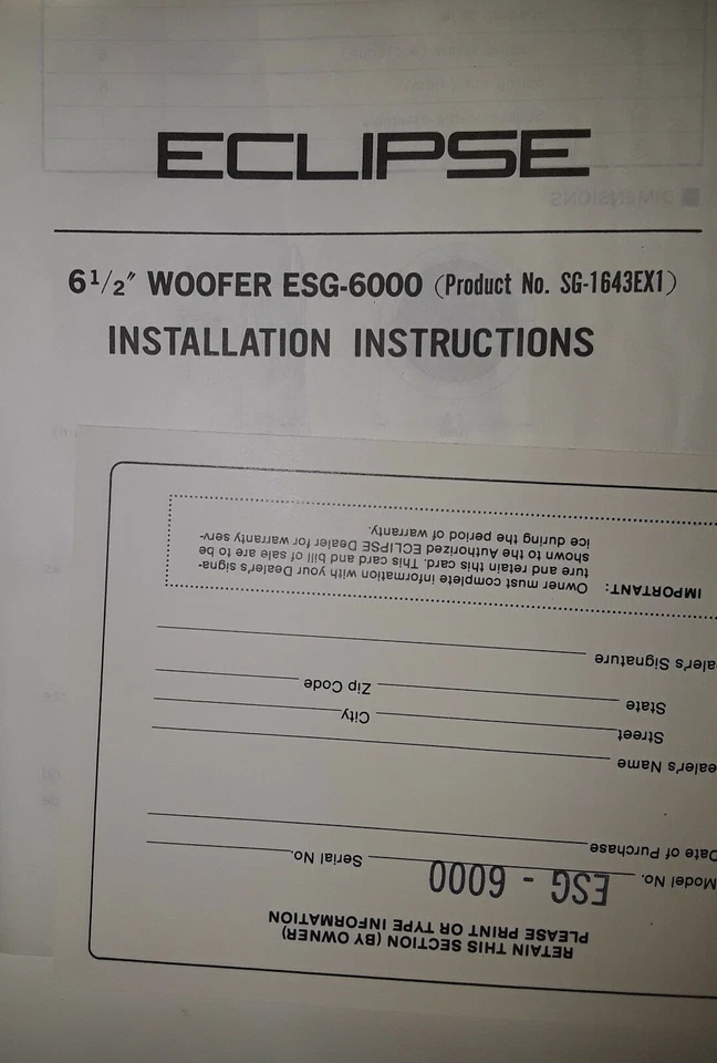 (2) Subwoofers Eclipse ESG-6000 | 6 1/2" 250w | Fujitsu Ten Limited (Novo em folha!) - Imagem 3 de 4