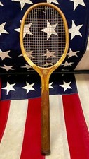 Vintage 1930s Spalding Wood Tennis Racquet Arrow BC Model Antique Racket Nice