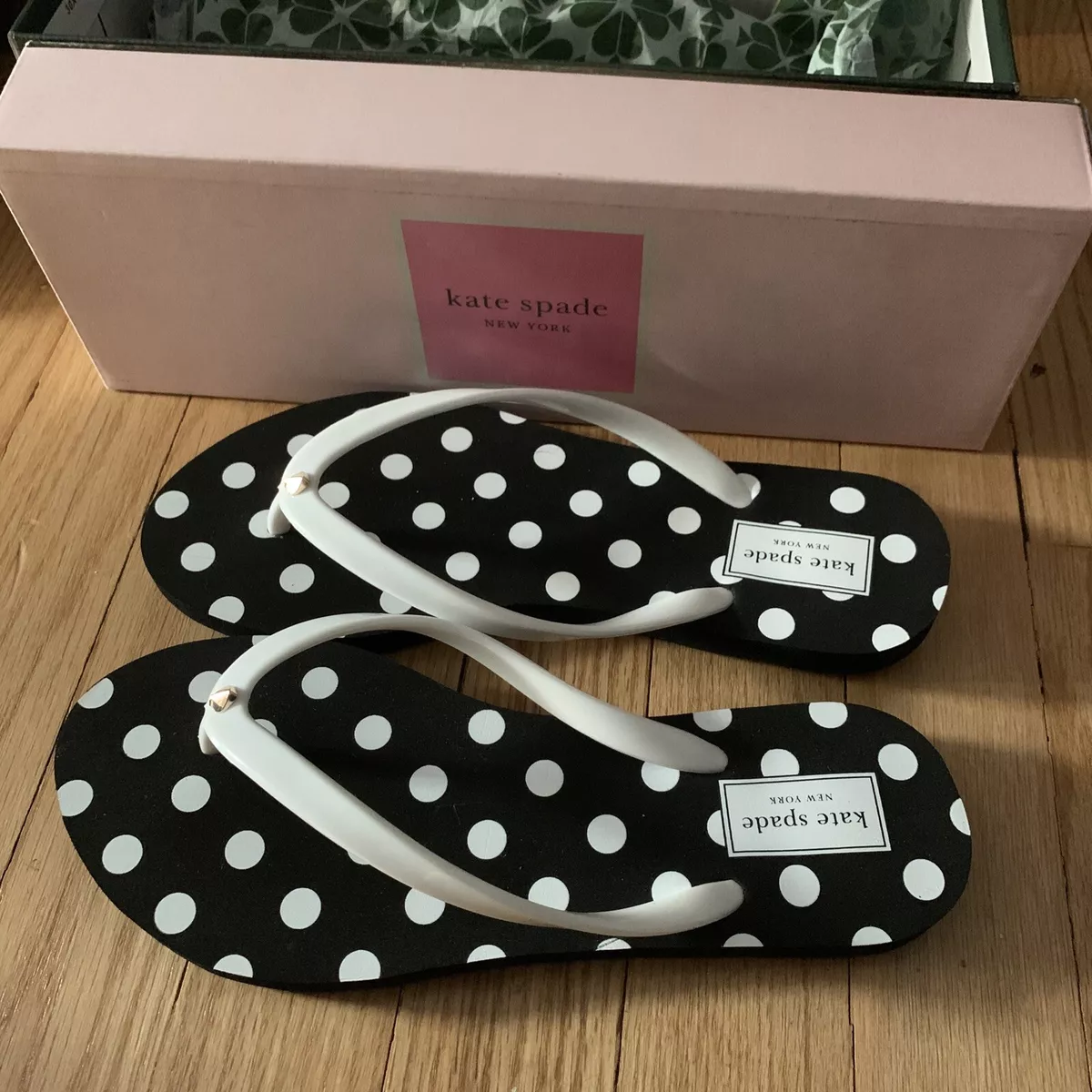 Kate spade polka dot flip flops clearance
