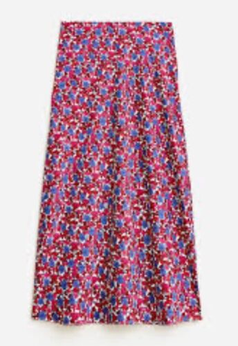 J Crew Gwyneth Slip Midi Skirt in Berry Floral Size S - Picture 2 of 6