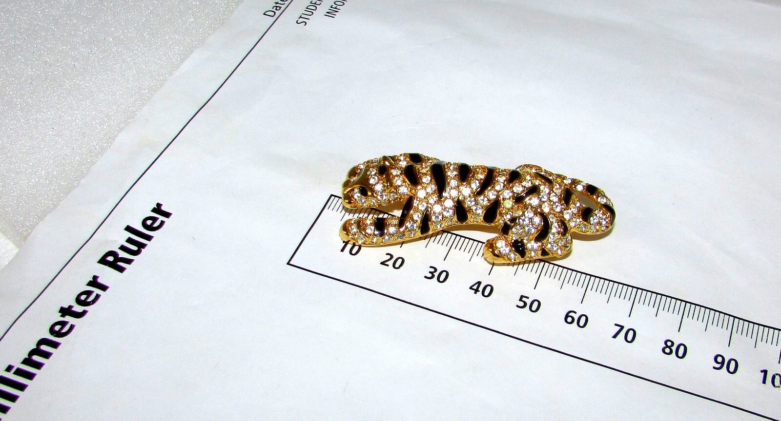 KENNETH JAY LANE TIGER RHINESTONE PIN BROOCH - image 6