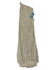 New Mac Duggal Nude Sequin Side Slit One-Shoulder Dress 10729 Size 6