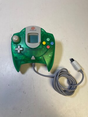 Official Sega Dreamcast Translucent Green OEM Controller Authentic & Memory Card