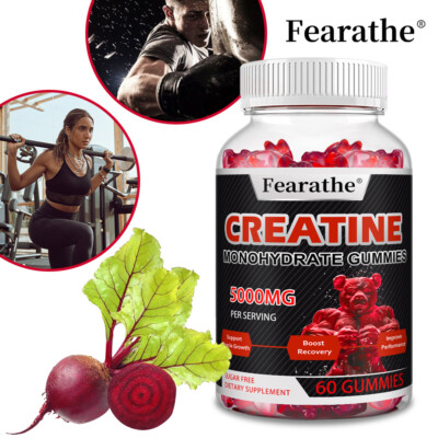 5000mg Creatine Monohydrate Gummies, Sugar Free Muscle Strength & Recovery,60 CT
