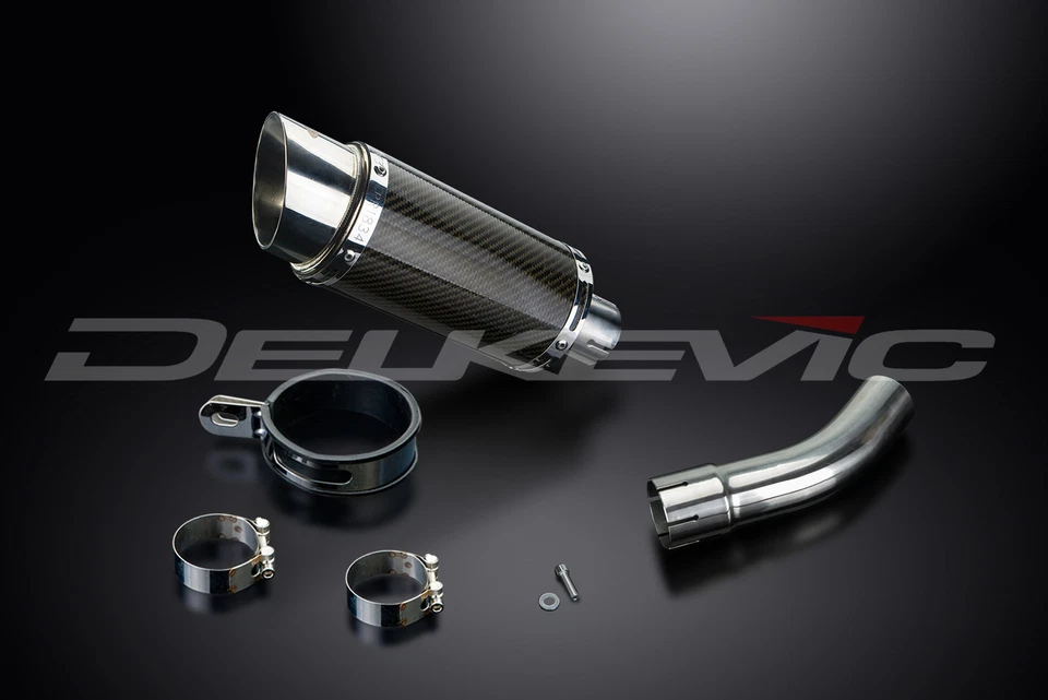 Yamaha Fazer 8 FZ8 2010-2015 Kit de silenciador de escape de carbono redondo de 8" deslizable Foto 3 de 4