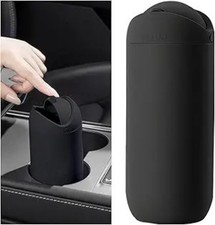 Car Trash Can With Lid Silicone Leakproof Mini Round Vehicle Gar Color Black Car Trash Can With Lid Silicone Leakproof Mini Round Vehicle Gar Color Black