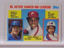 Tony Perez Phillies 1984 Topps #704 NL RBI Leaders Baseball Card Staub Oliver