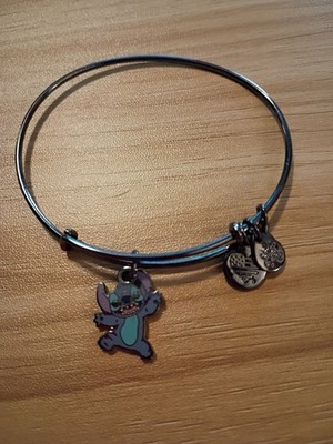 Disney Parks Alex and Ani Stitch bangle bracelet in a black metal finish