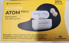 Audien Hearing Atom Pro 2 Beige – For Parts/Repair – Hearing Button Not Working