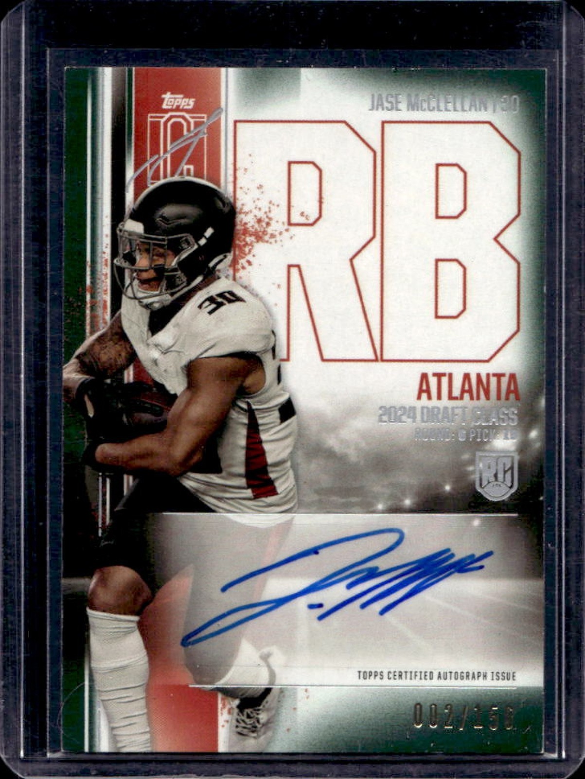 Jase McClellan Topps Signature Class Rookie Class Autograph Variation #RCAJM Green