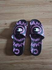 Champion Mega Slides Sandals Swirl Black and Pink Men Size 7 Eu 40