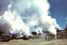 Steam Bores Wairakei Geothermal Power Taupo New Zealand ~ vintage postcard