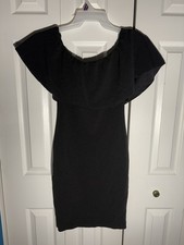 Almost Famous Black Off the Shoulder Bodycon Dress Pullover XS Polyester Spandex
