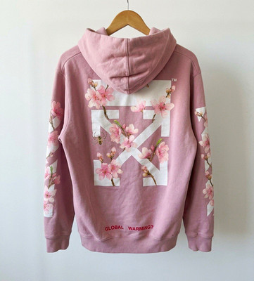 Off-White Pink Global warming cherry blossom hoodie S