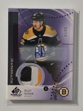 25-26 SP Game Used Riley Duran Purple /49 Rare Sp Patch Auto AR-RD Boston Bruins