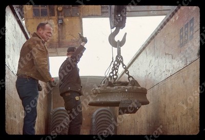 SL19 Original slide 1970 s  Omaha  Hi Rise Construction Crew workers 005a
